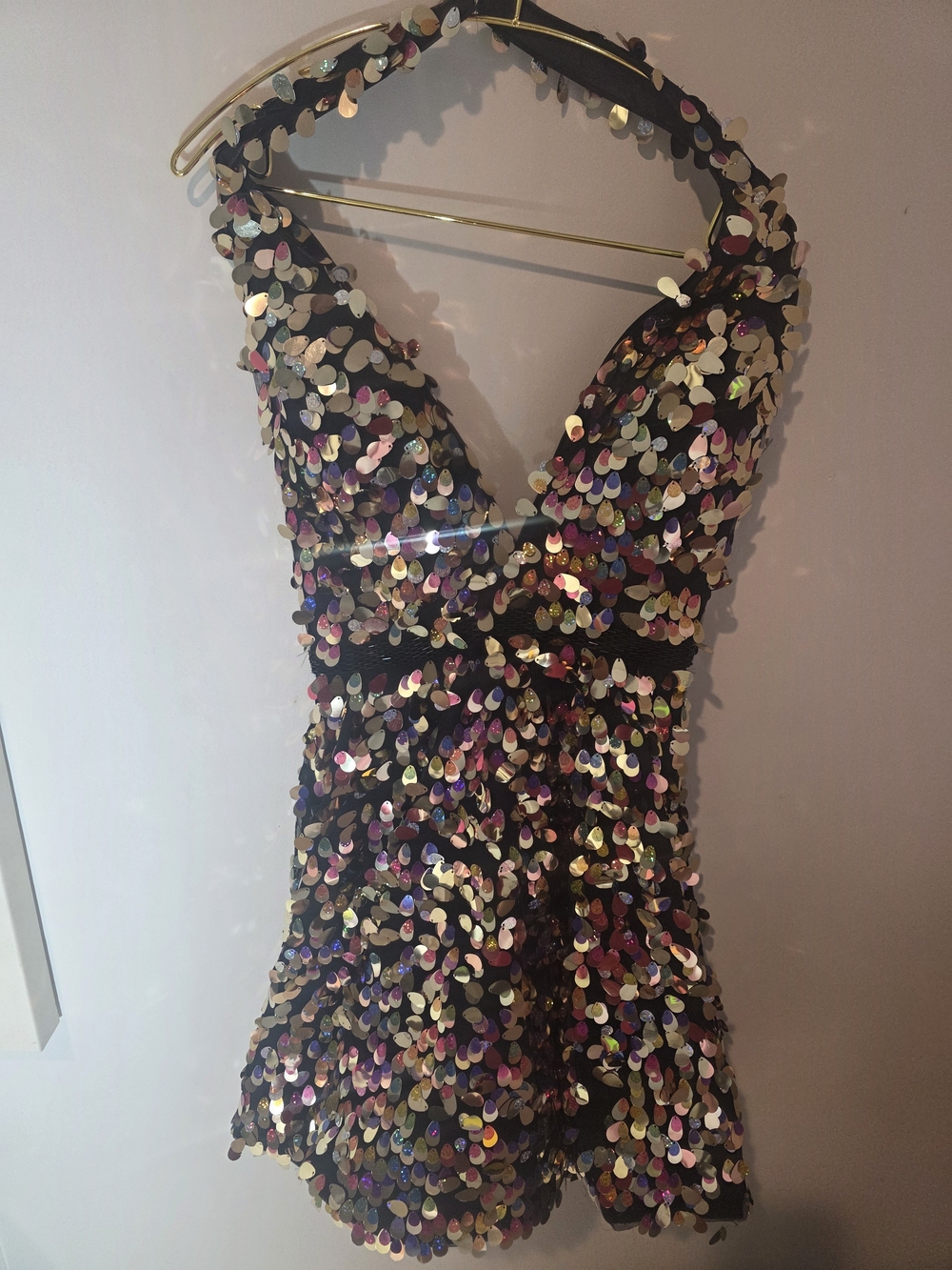 Sequin Halter Mini Dress - Multicolor
